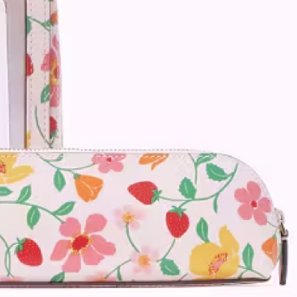 Kate Spade Set of 2 Cosmetic Case Madison Strawberry Garden Travel Toiletry NWT - Picture 3 of 8